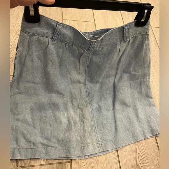 Madewell Chambray Button Front Skirt Skirt